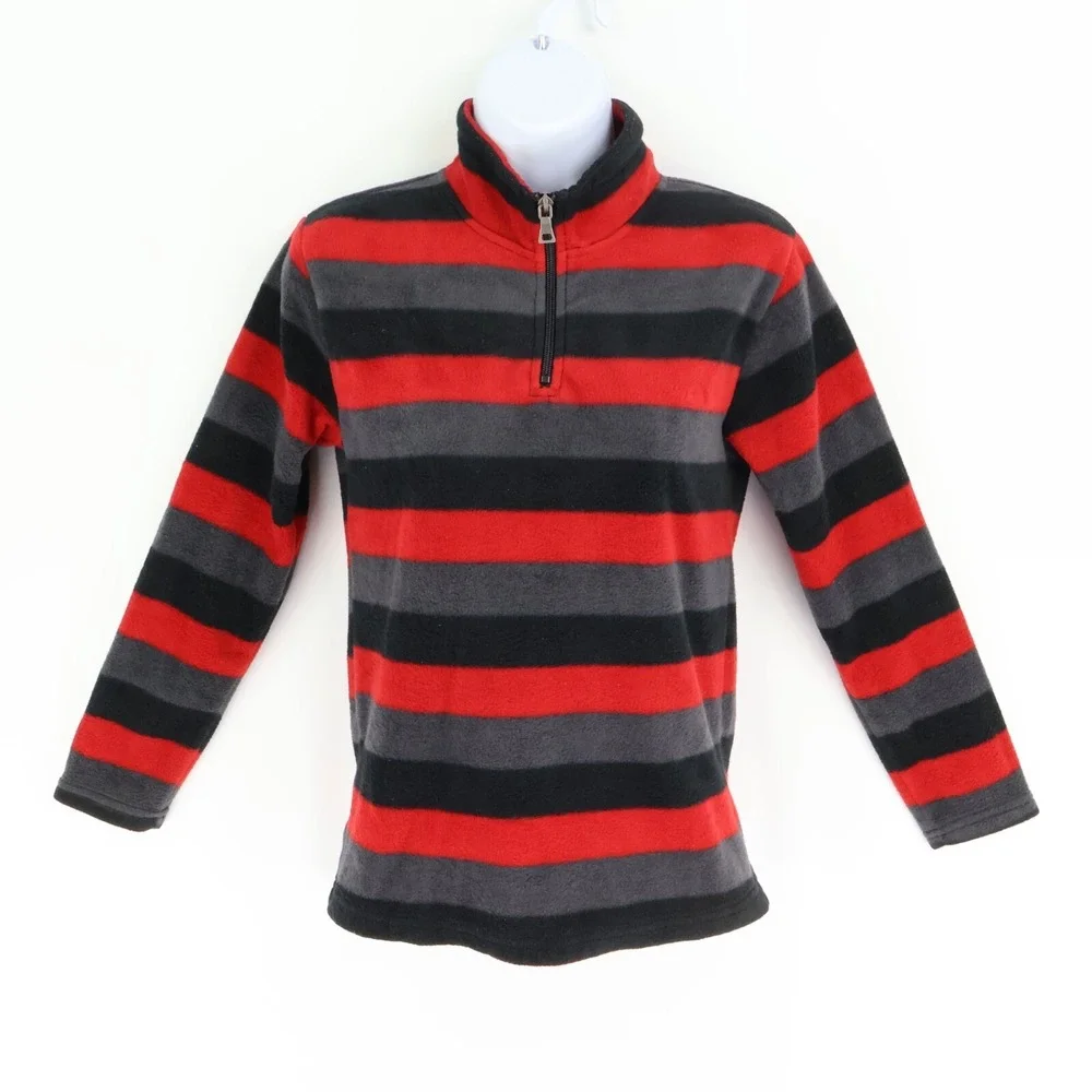 The Children's Place‎ 1/4 Zip Jacket Boys Size L Multicolor Striped Soft Fleece